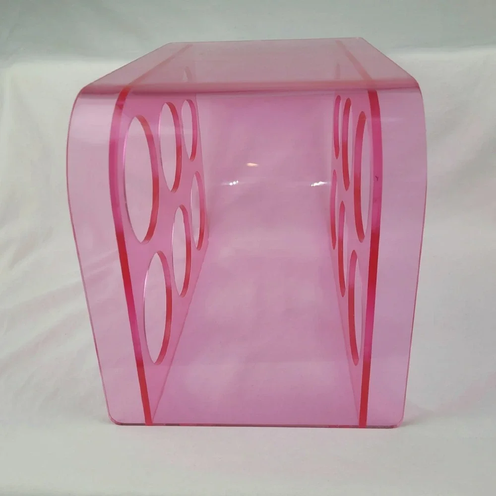 Prodyne Illusions Pink Acrylic 6 Bottle Wine Rack Modern Countertop Storage
